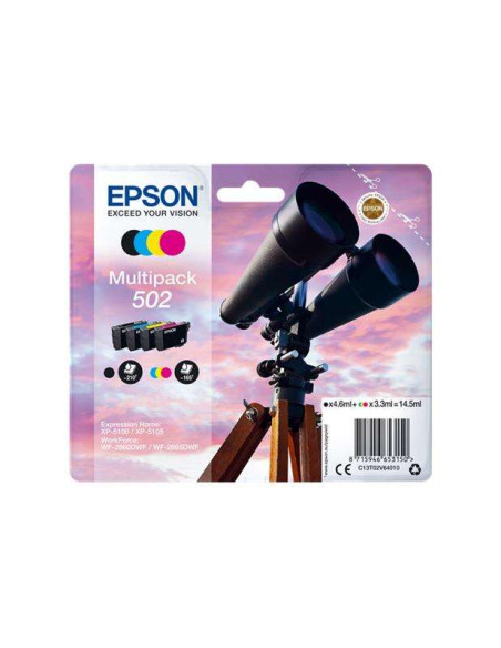Epson 502 Pack de 4 Cartuchos de Tinta Originales - C13T02V64010