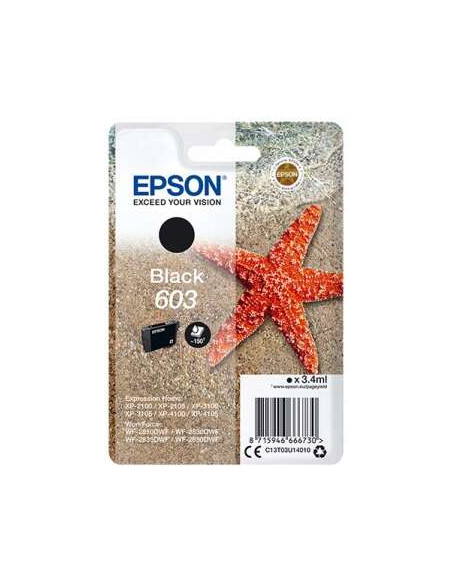 Epson 603 Negro Cartucho de Tinta Original - C13T03U14010