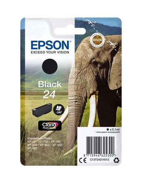 Epson T2421 (24) Negro Cartucho de Tinta Original - C13T24214012