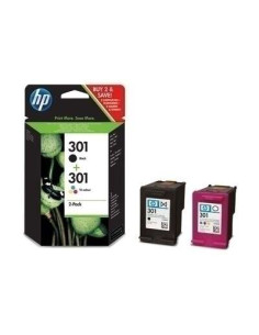 HP 301 Negro + Color Pack de 2 Cartuchos de Tinta Originales - N9J72AE