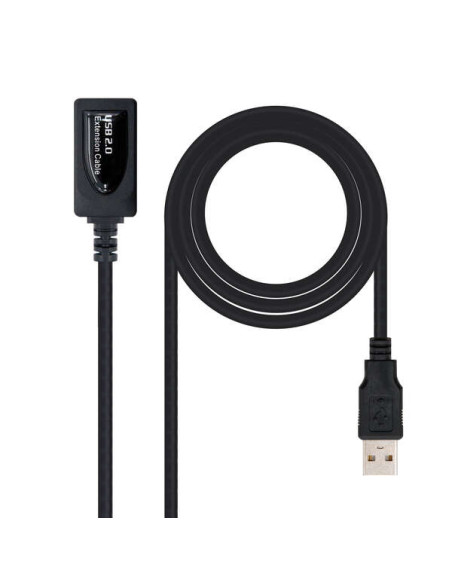 Nanocable Cable Prolongador con Amplificador USB-A 2.0 Macho a USB-A Hembra 5m