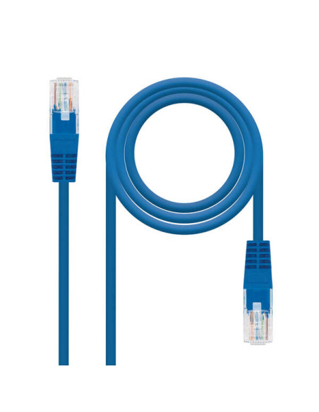 Nanocable Cable Red Latiguillo RJ45 CAT.6 UTP AWG24 - 25 cm - Color Azul