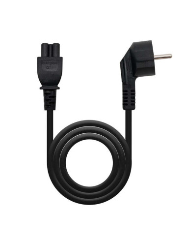 Nanocable Cable de Alimentacion CEE7 Acodado Macho a M-C5 Hembra Trebol 1.50m - Color Negro