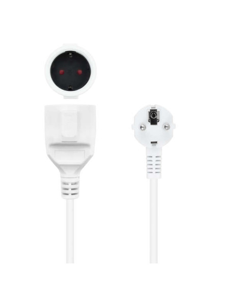Nanocable Cable de Alimentacion Alargador CEE7 Acodado Macho a CEE7 Hembra 2m