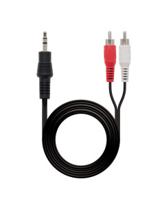 Nanocable Cable Audio Estereo Jack 3.5mm Macho a 2x RCA Macho 10m - Color Negro