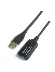 Aisens Cable Extension USB 2.0 Prolongador con Amplificador - Tipo A Macho a Tipo A Hembra - 5.0m - Color Negro