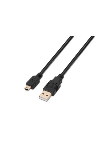 Aisens Cable USB 2.0 - Tipo A Macho a Mini B Macho - 1.0m - Color Negro