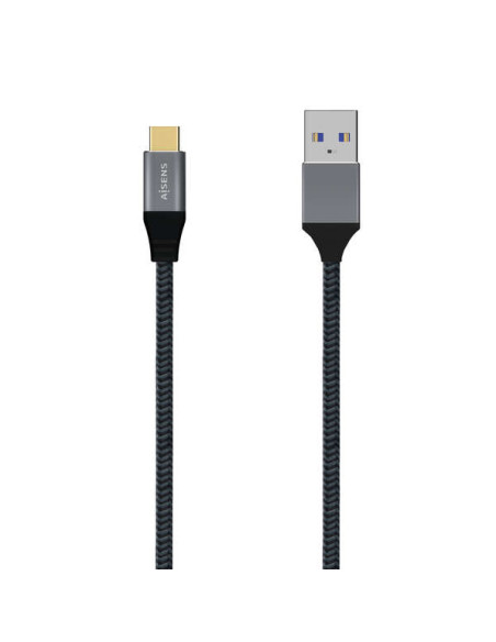 Aisens Cable USB 3.1 GEN2 Aluminio 10GBPS 3A - TIPOUSB-C/M-A/M - 2.0M - Color Gris