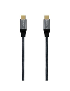 Aisens Cable USB 3.2 Gen2x2 Aluminio 20Gbps 8K 30Hz 5A 100W E-Mark, Tipo USB-C/M-USB-C/M - 1.5m - Color Gris