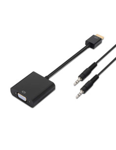 Aisens Conversor HDMI a SVGA+Audio - HDMI A Macho-SVGA Hembra+JACK 3.5/H - 10 cm+1.0m - Color Negro