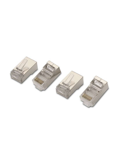 Aisens Pack de 10 Conectores RJ45 8 Hilos FTP Cat.6 AWG24 - Color Plata