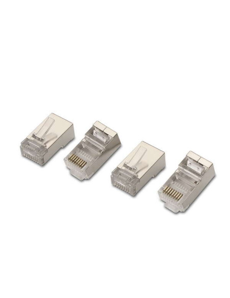 Aisens Pack de 10 Conectores RJ45 8 Hilos FTP Cat.6 AWG24 - Color Plata