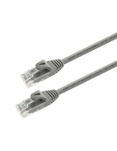 Aisens Cable de Red Latiguillo RJ45 LSZH Cat.6A 500 Mhz UTP AWG24 - 0.25m - Libre de Halogenos - 10 Gigabit/s - Color Gris