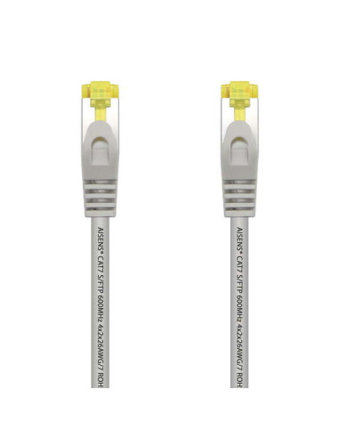 Aisens Cable de Red Latiguillo RJ45 LSZH Cat.7 600 Mhz S/FTP PIMF AWG26 - 1.0M - Color Gris