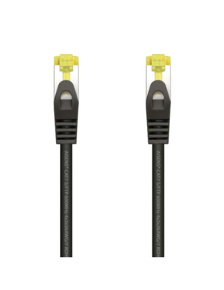 Aisens Cable de Red Latiguillo RJ45 LSZH Cat.7 600 MHz S/FTP PIMF AWG26 - 1.0M - Color Negro
