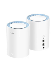 Cudy M1200 Pack de 2 Sistemas WiFi Mesh AC1200 Dual Band - 867Mbps en 5GHz, 300Mbps en 2,4GHz - 1x Puerto LAN 10/100Mbps, 1x Pue