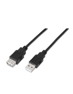 Aisens Cable Extension USB 2.0 - Tipo A Macho a Tipo A Hembra - 1.0m - Color Negro