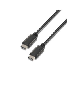 Aisens Cable USB 2.0 3A - Tipo USB-C/M-USB-C/M - 1.0m - Color Negro