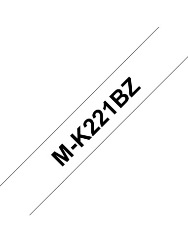 Brother MK221BZ Cinta No Laminada Generica de Etiquetas - Texto negro sobre fondo blanco - Ancho 9mm x 8 metros