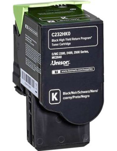 Lexmark C2325/C2425/C2535/MC2325/MC2425/MC2535/MC2640 Negro Cartucho de Toner Original - C232HK0