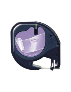 Dymo LetraTag S0721530 Cinta de Etiquetas Generica para Rotuladora - Texto negro sobre fondo transparente - Ancho 12mm x 4 metro