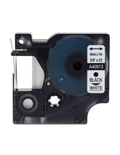Dymo D1 40913 Cinta de Etiquetas Generica para Rotuladora - Texto negro sobre fondo blanco - Ancho 9mm x 7 metros - Reemplaza S0