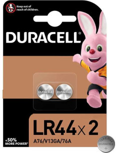 Duracell Pilas Alcalinas de Boton LR44 76A/A76/V13GA 1.5V - 2 Unidades