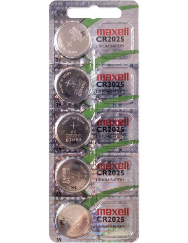 Maxell Pack de 5 Pilas Litio de Boton CR2025 3V