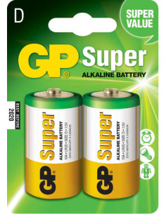 GP Pack de 2 Pilas Super Alcalinas LR20 D 1.5V