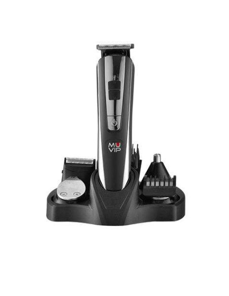 Muvip Cortapelos Recargable Multifuncion 5 en 1 - 4 Cabezales para Distintas Zonas - Cuchillas de Acero Inoxidable - Peines de D