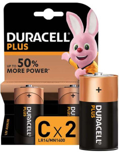 Duracell Pilas Alcalinas C Plus LR14 1.5V - 2 Unidades