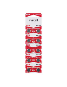 Maxell Pack de 10 Pilas Alcalinas de Boton LR44 1.5V