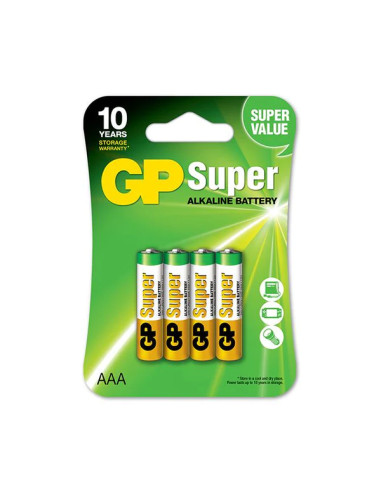 GP Pack de 4 Pilas Super Alcalinas LR03 AAA 1.5V