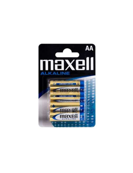 Maxell Pack de 4 Pilas Alcalinas LR06 AA 1.5V