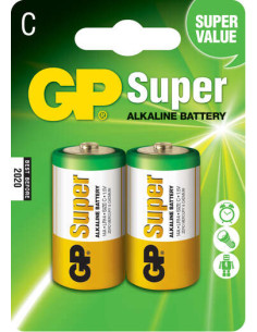 GP Pack de 2 Pilas Super Alcalinas LR14 C 1.5V