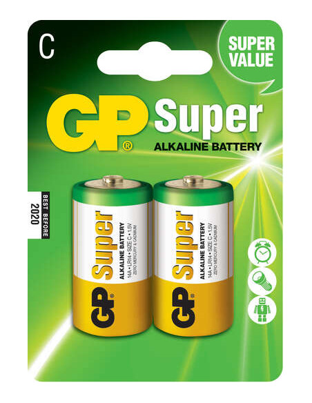 GP Pack de 2 Pilas Super Alcalinas LR14 C 1.5V