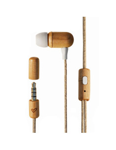 Energy Sistem Auriculares Eco CherryWood - Mini Jack - Madera Sostenible - Cable de Cañamo - Microfono - Control de Conversacion