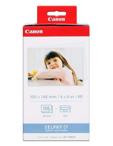 Canon KP-108IN Value Pack de Tinta Original - 108 Hojas Papel Fotografico 100x148 mm - 3115B001