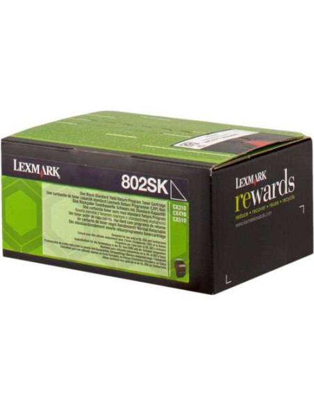 Lexmark CX310/CX410/CX510 Negro Cartucho de Toner Original - 80C2SK0/80C2SKE/802SK