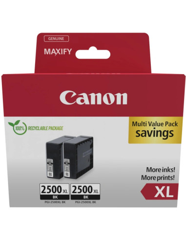 Canon PGI-2500XL Multipack de 2 Cartuchos de Tinta Originales Negro - 9254B011