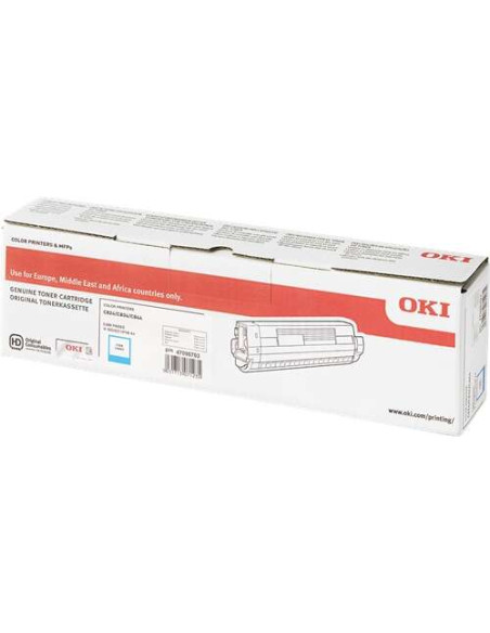 OKI C824/C834/C844 Cyan Cartucho de Toner Original - 47095703
