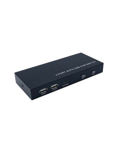 Aisens Conmutador KVM HDMI 4K 60HZ USB 1U-2PC con Fuente Alimentacion - Color Negro