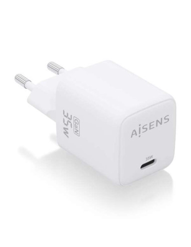 Aisens Cargador Gan 35W - 1xUSB-C PD3.0 QC4.0 - Color Blanco