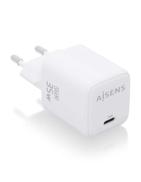 Aisens Cargador Gan 35W - 1xUSB-C PD3.0 QC4.0 - Color Blanco