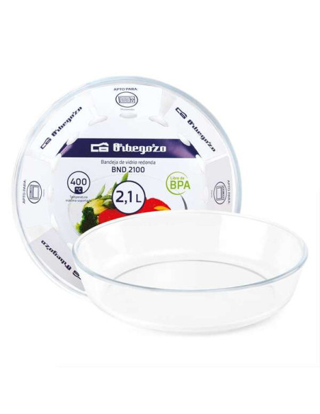 Orbegozo Serie BND Bandejas de Vidrio - 2.1L - Versatilidad y Resistencia en tu - Aptas para Horno y Microondas Facil Limpieza y
