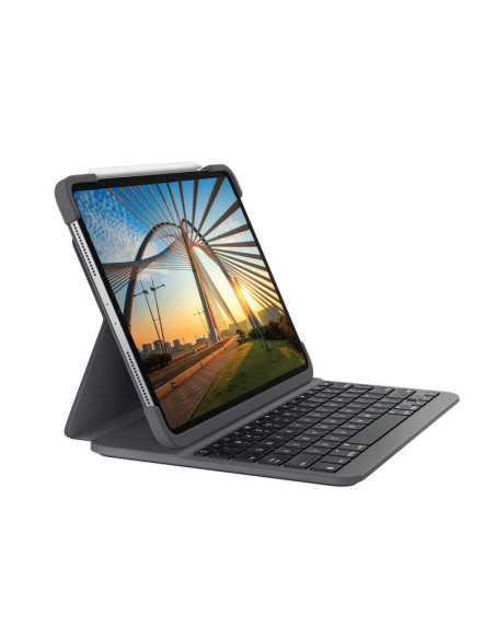 Logitech Slim Folio Pro Funda con Teclado Retroiluminado Bluetooth para iPad Pro 1ª y 2ª Generacion 11" - On/Off Automatico - E