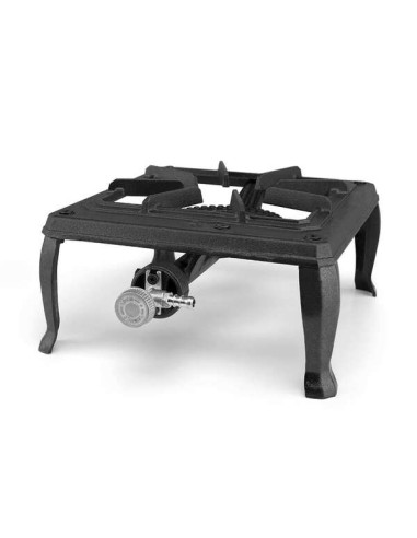 Orbegozo FO 6100 Hornillo a Gas Portatil Resistente - Potente Quemador de 3.5kW - Parrilla de Hierro Fundido - Uso Exterior Segu