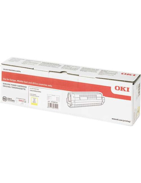 OKI C824/C834/C844 Amarillo Cartucho de Toner Original - 47095701
