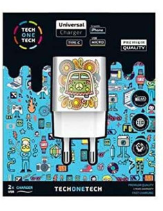 TechOneTech Green Champer Cargador Doble de Pared USB-A - Alto Rendimiento