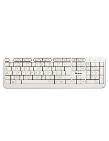 NGS Spike Teclado USB Portugues - 12 Teclas Multimedia - Cable de 1.40m - Color Blanco